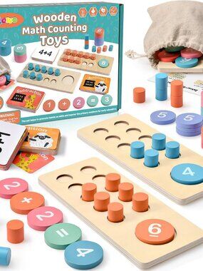 Wooden Montessori Ten Frame Counting Set(1 Pack)